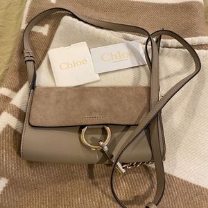 Chloe Faye Mini Leather Suede Shoulder Bag